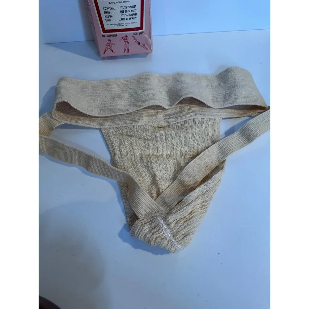 VTG Sears Athletic Supporter Jockstrap NOS Original Box Made in USA Large Rare